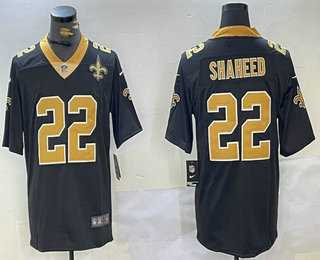 Men%27s New Orleans Saints #22 Rashid Shaheed Black With Team Patch 2024 Vapor Limited Stitched Jersey